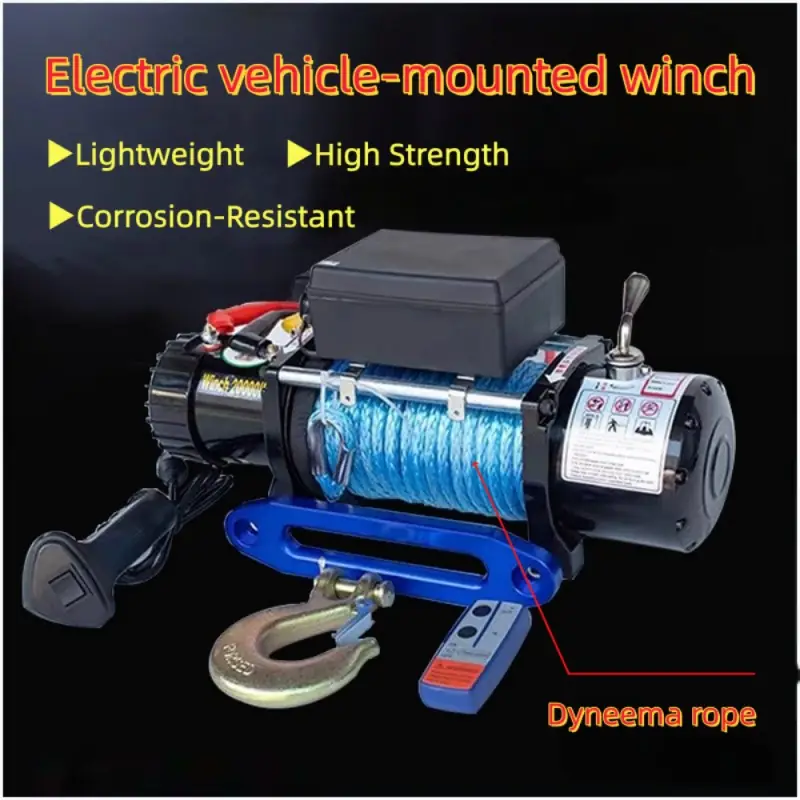 Vehicle Recovery12v/24V DC Pulling Electric Winch Steel Rope,Kevlar Cable, Synthetic Rope,Remote Control