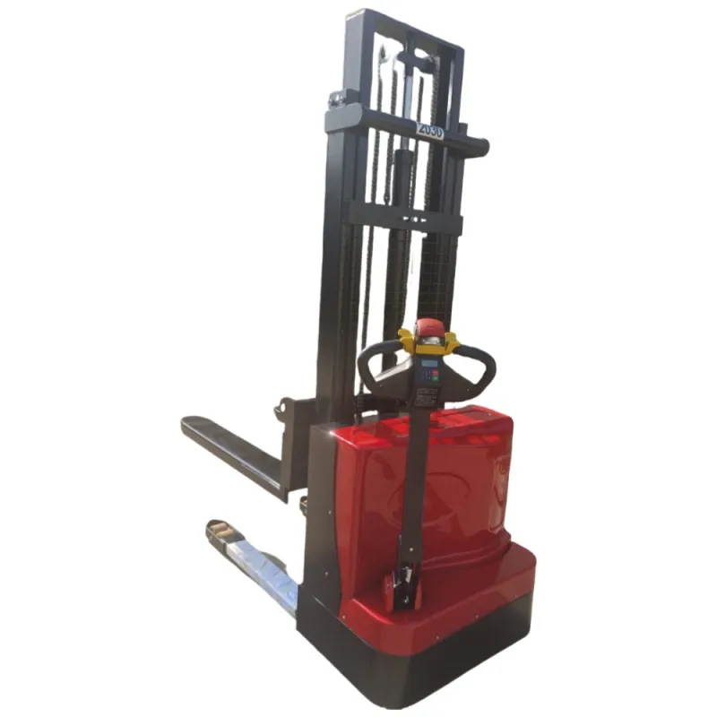 1.5 Ton Walkie Electric Pallet Stacker, 1500KG-3300 lbs Capacity with adjustable legs