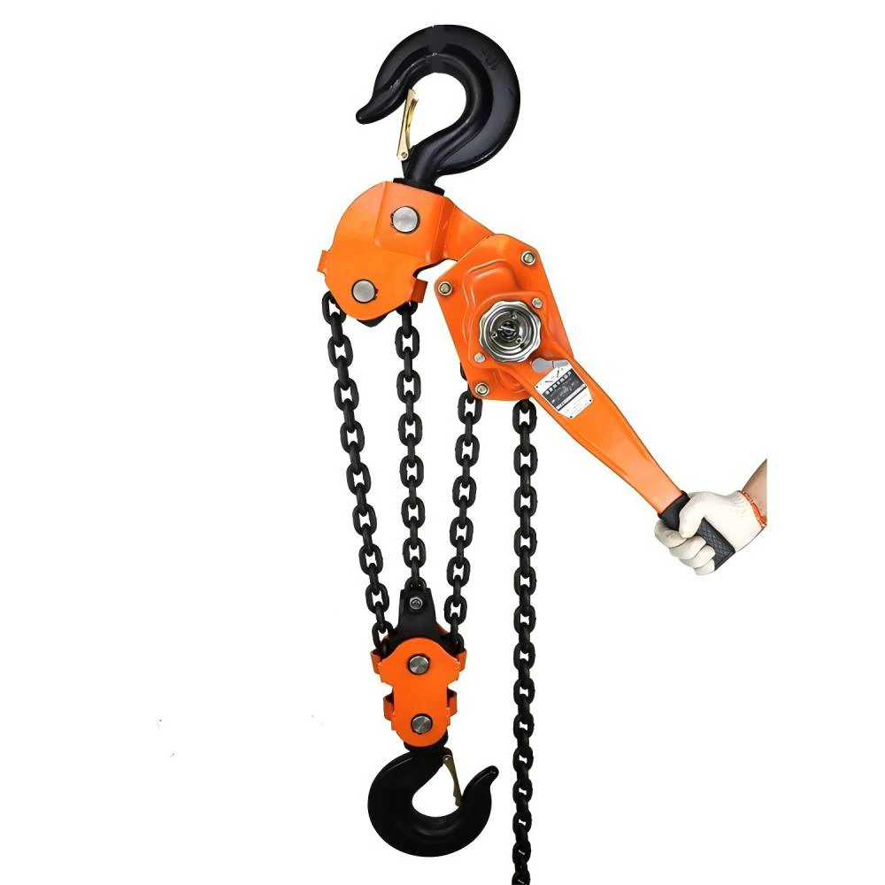 Lever Chain Hoist, Manual Lever Hoist, 10 Feet Lift Steel Chain G80 with Heavy Duty Hooks Industrial Grade Steel for Lifting Pulling Building Garages Warehouse