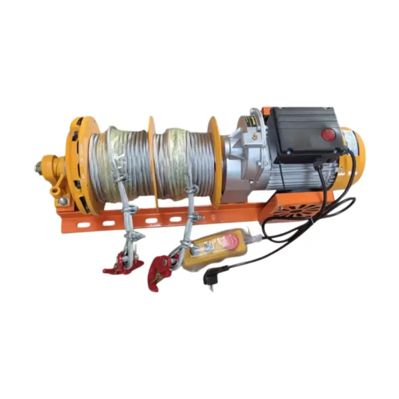 500/1000kg Dual Drums Double Reels Mini Clutch Winch 13cm+13cm 8MM 30M Galvanized Steel Rope,Fast Speed 24M/Min