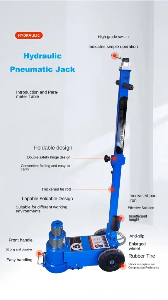 low profile 40/80ton air pneumatic hydraulic long ram jack