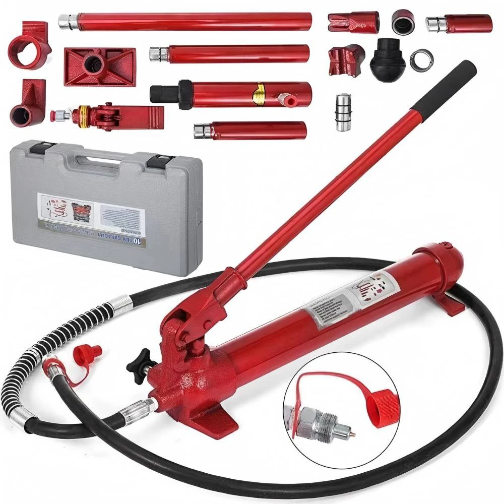 Auto Shop Portable 10 T 20ton Porta Power Hydraulic Jack Body Frame Repair Kit