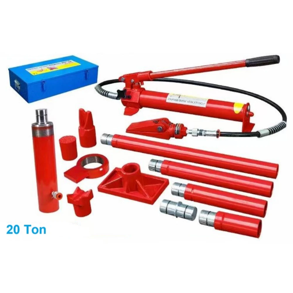 Auto Shop Portable 10 T 20ton Porta Power Hydraulic Jack Body Frame Repair Kit