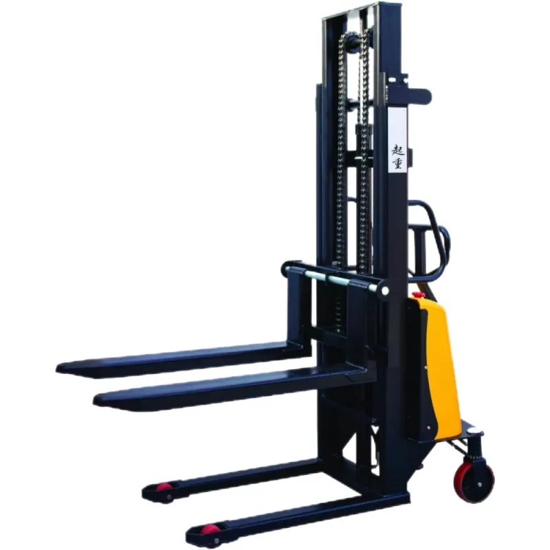 China Factory 2Tons 1.6M Lifting Semi-electric Straddle Pallet Stacker Manual Hand Stacker Forklift Lead-Acid Battery Hydraulic Side